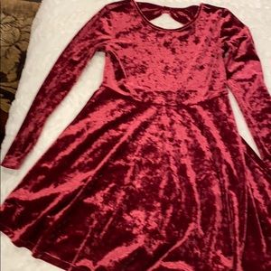 Maroon velvet dress